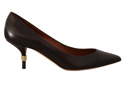Dolce & gabbana brown leather heels pumps