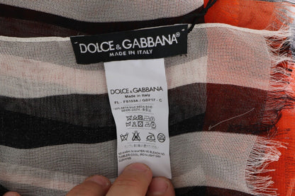 Écharpe à franges en soie multicolore Dolce &amp; gabbana