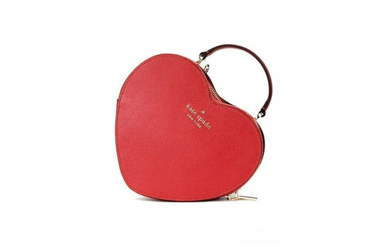 Kate Spade Love Shack Cerise confite Saffiano Sac à main avec poignée supérieure en forme de cœur Rouge