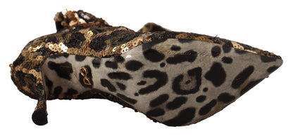 Dolce & gabbana leopard sequin knee-high boots