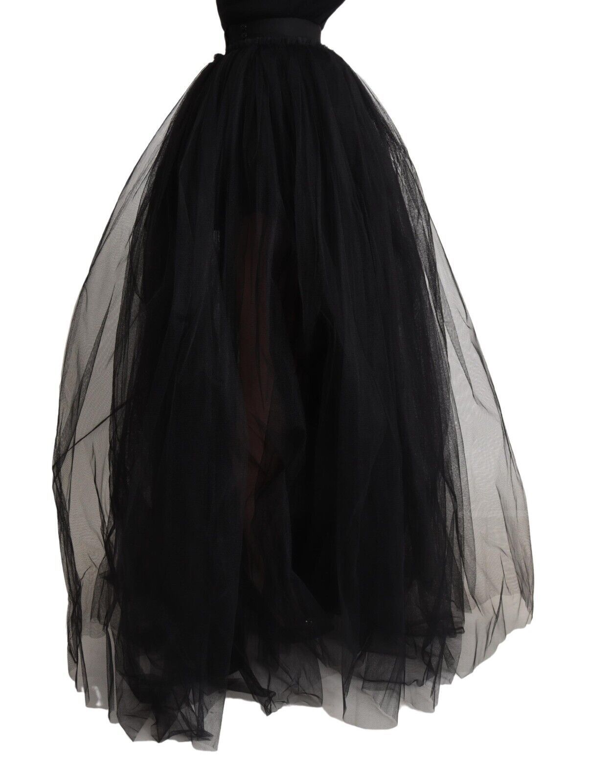 Dolce & gabbana black tulle a-line floor-length skirt