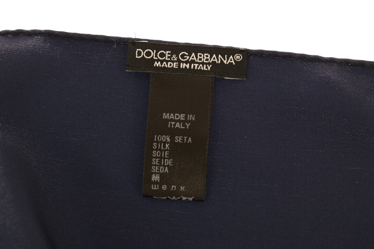 Dolce &amp; Gabbana - Carré de poche en soie - Bleu brillant