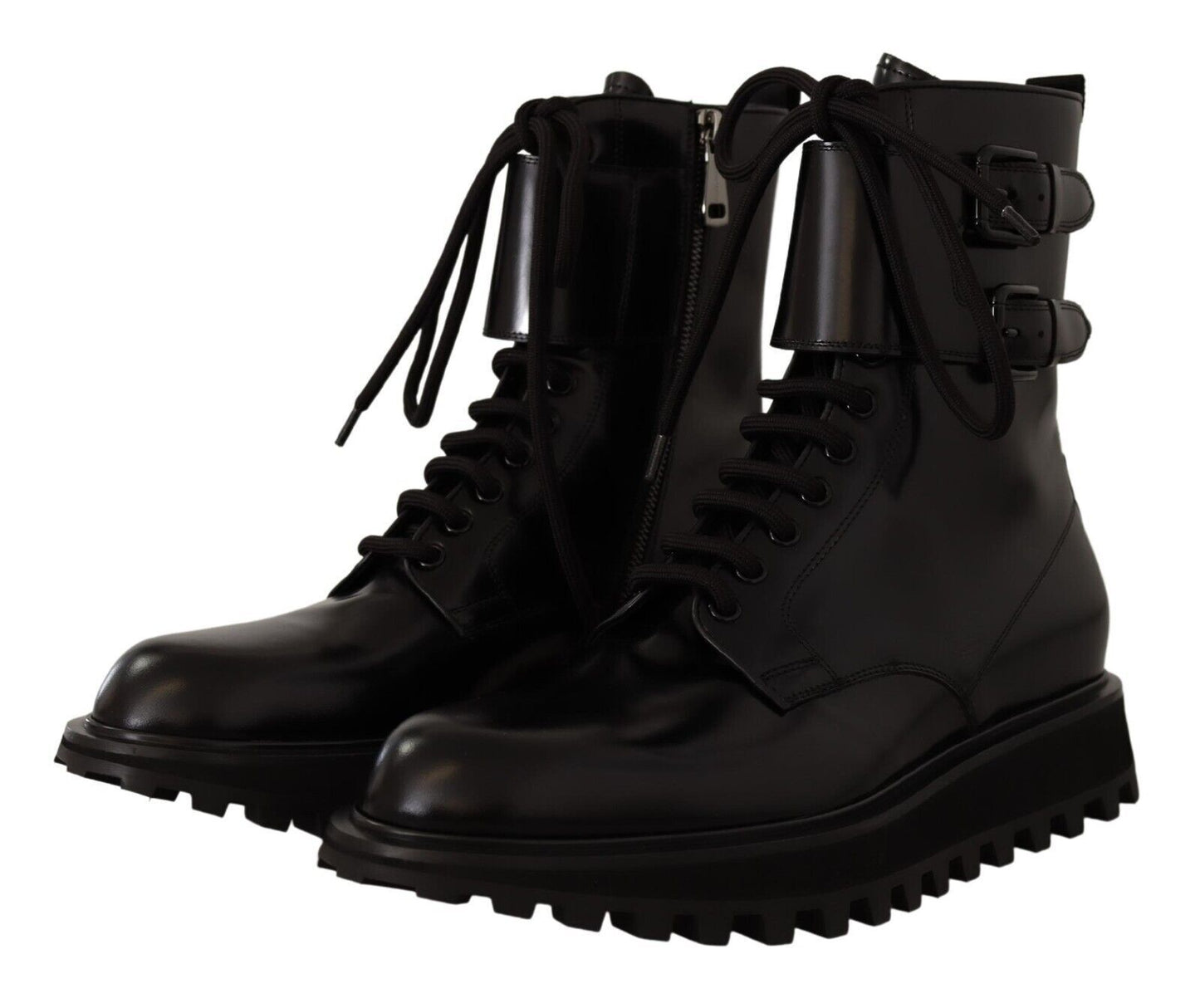 Dolce & gabbana black leather ankle boots