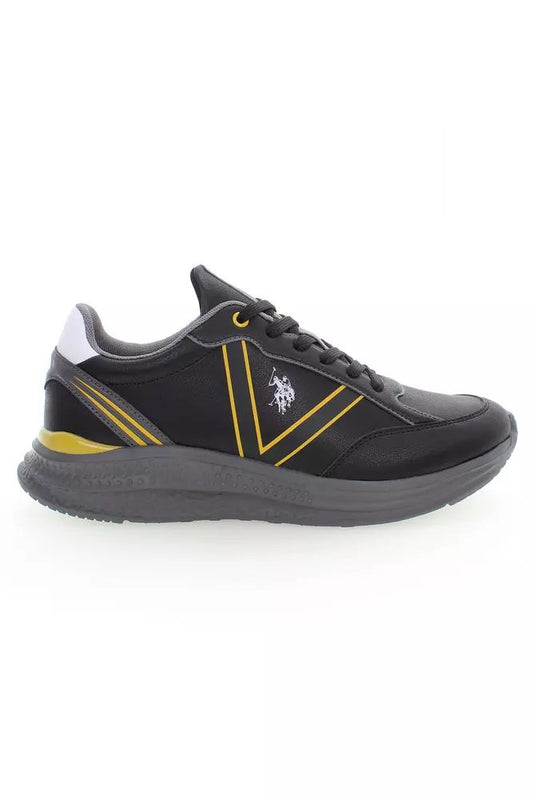 U.S. POLO ASSN. Sleek Black Lace-Up Sneakers with Logo Detailing
