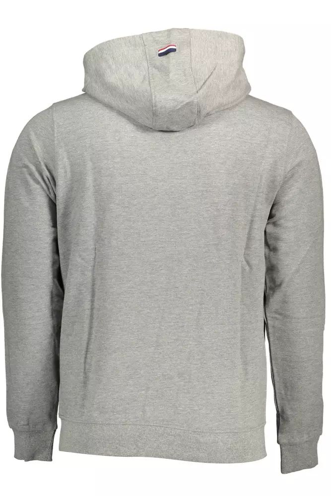 U.s. polo assn. gray hooded sweatshirt with embroidered logo