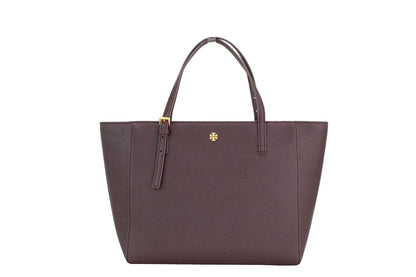 Tory Burch Emerson petit sac fourre-tout en cuir saffiano tempranillo