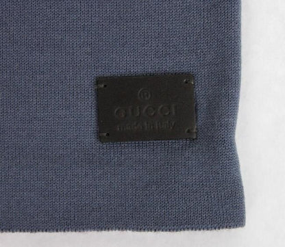 Gucci Gorro de punto mediano de lana azul burdeos unisex