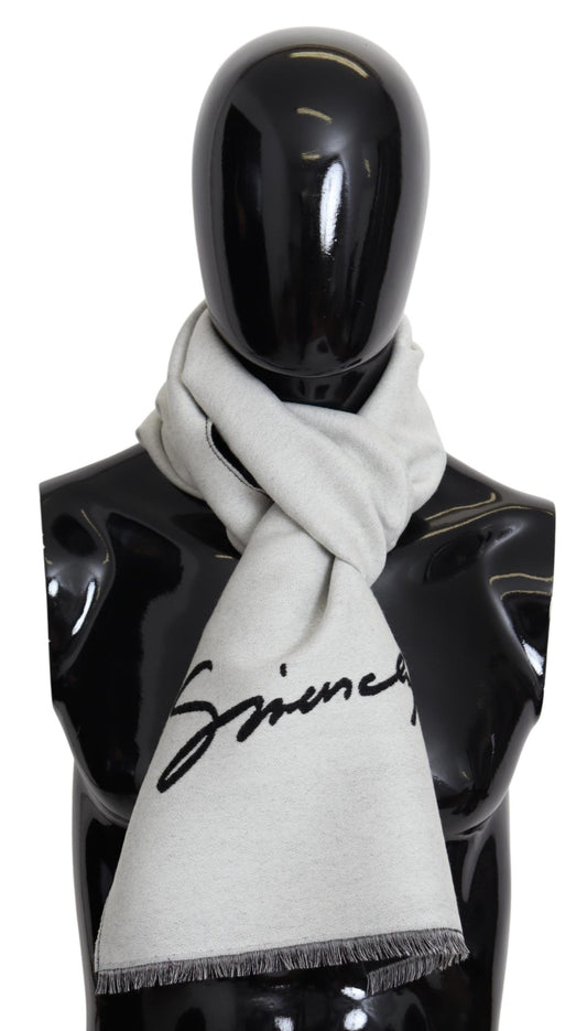 Bufanda elegante monocromática de mezcla de lana y seda de Givenchy