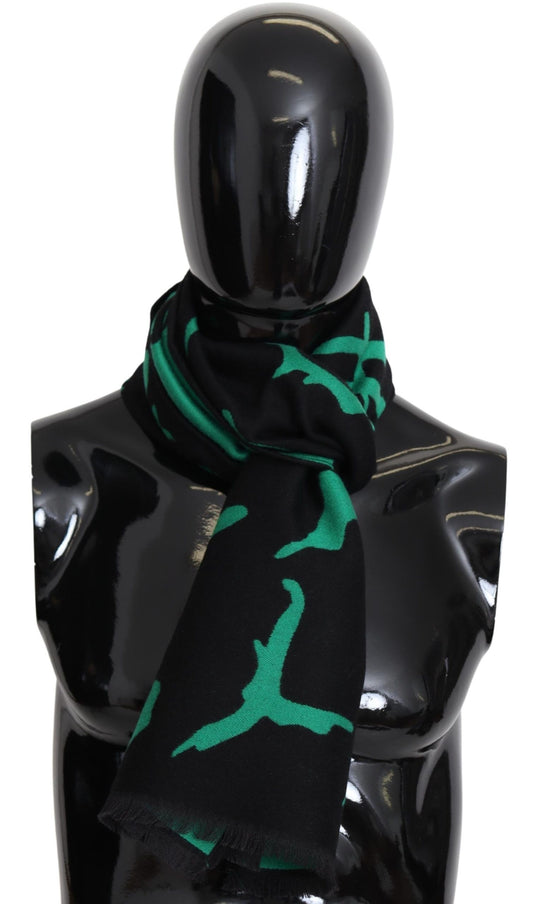 Bufanda unisex negra de seda y lana elegante de Givenchy