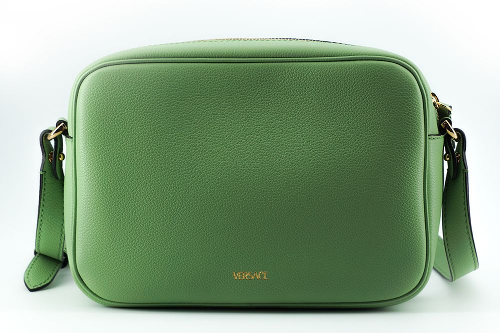 Versace Bolso bandolera cámara de piel de becerro verde menta