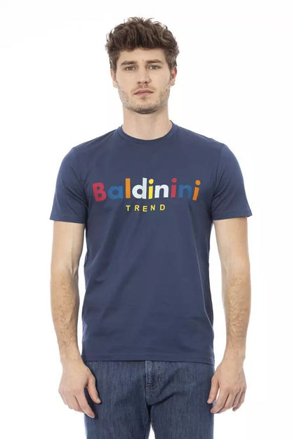 Baldinini trend blue short sleeve round neck tee