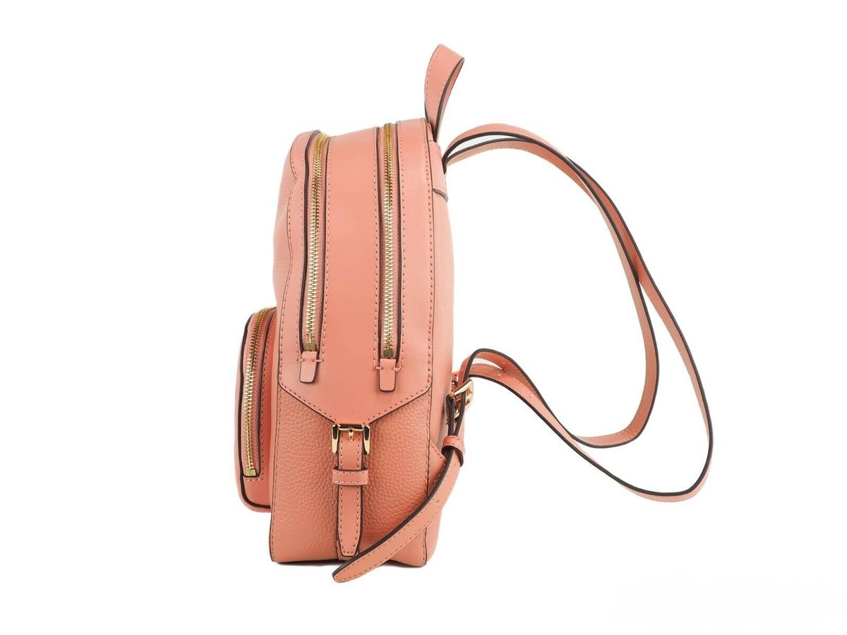 Michael Kors Jaycee Medium Sherbert Sac à dos en cuir grainé avec poche zippée