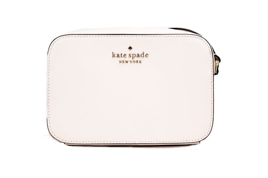 Kate Spade Staci Mini bolso cruzado de piel Saffiano rosa claro para cámara