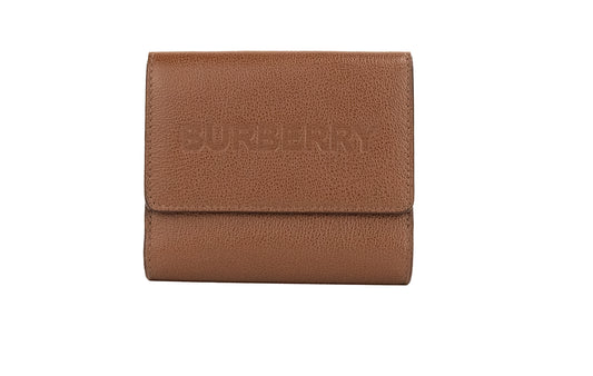 Petit portefeuille à pression en cuir grainé Burberry Luna en cuir grainé